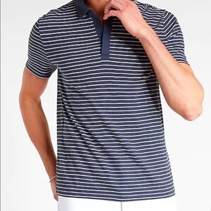 Ralph Lauren Polo Golf Shirt Navy Blue and White Medium